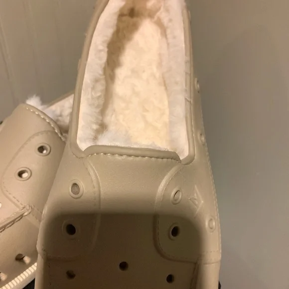 Sperry Men's Boat Shoes Taupe Rubber Faux Fur Lined Indoor Outdoor Size 13 NIB - Picture 9 of 9